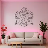 Bench Cuddle Pair Metal Wall Art | Romantic Couple Decor