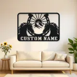 Personalized Horse Pair Metal Wall Art with Horseshoe
