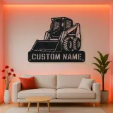 Personalized Skid Steer Loader Front Bucket Metal Wall Art