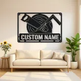 Personalized Carpenter Tools Metal Wall Art with Saw Blade