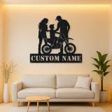 Personalized Mini Dirt Bike Family Metal Wall Art