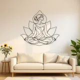 Lotus Seated Muse Metal Wall Art | Yoga and Meditation Wall Decor