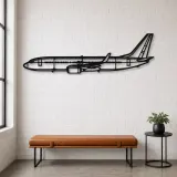 Silhouette d'avion en métal 737-800, décoration murale en métal, décoration aéronautique, cadeau pour pilote
