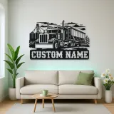 Personalized Grain Hopper Semi Truck Farm Metal Wall Art
