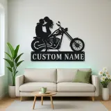 Personalized Chopper Couple Metal Wall Art