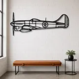 Insegna in metallo silhouette aereo Tempest Mk V, Silhouette aereo in metallo, Decorazione murale aviatore