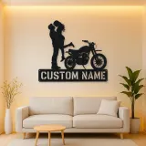 Personalized Dirt Bike Lifted Couple Metal Wall Art