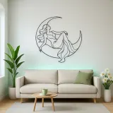 Reclining Crescent Muse Metal Wall Art | Celestial Woman Wall Decor