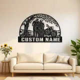 Personalized Grandparents Grandchildren Motorcycle Metal Wall Art