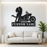 Personalized Classic Cruiser Couple Metal Wall Art