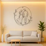Holding Hands Walk Metal Wall Art | Romantic Couple Decor