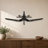 Insegna in metallo silhouette dell'aereo F4U Corsair Front, Silhouette di aerei in metallo, Decorazione da parete aviatore