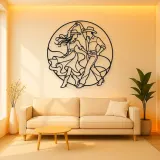 Country Line Dance Metal Wall Art | Couple Dance Wall Decor
