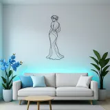 Elegant Shoulder Glance Metal Wall Art | Fashion Figure Wall Decor