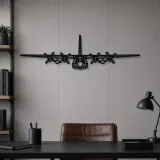 Silhouette d'avion C-130H Hercules Front en métal, Décoration murale en métal, Décor aéronautique, Décor d'aviation