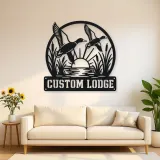 Personalized Flying Ducks Metal Wall Art for Hunting Lodge