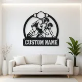 Personalized Wrestling Match Metal Wall Art with Belt Frame