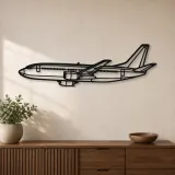 Silhouette d'avion B737-300 Angle en métal, Décoration murale en métal, Décor aéronautique, Cadeau pour aviateur