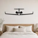 Insegna in metallo silhouette dell'aereo G550 Front, Silhouette di aerei in metallo, Decorazione da parete aviatore