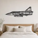 Silhouette en métal d'avion de chasse JA37 C Viggen, Décoration murale en métal, Décor aéronautique, Décor d'aviation