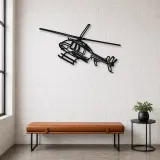 Silhouette en métal d'hélicoptère 407GX Angle, décoration murale, cadeau d'anniversaire, silhouette d'appareil
