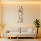 Long Hair Back View Metal Wall Art | Fashion Figure Wall Decor