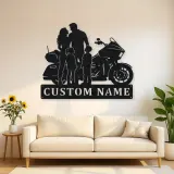 Personalized Touring Motorcycle Family of Four Metal Wall Art