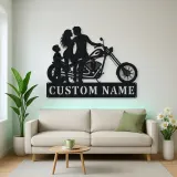 Personalized Chopper Family of Three Metal Wall Art
