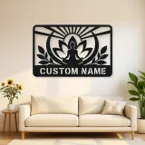 Personalized Meditation Lotus Metal Wall Art