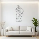 Flowing Scarf Profile Metal Wall Art | Fashion Figure Wall Decor