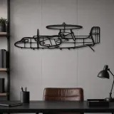 Silhouette en métal d'avion E-2C Hawkeye, décoration murale en métal, décoration aéronautique, cadeau pour aviateurs