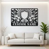Personalized Magnolia Monogram Metal Wall Art