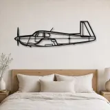 Silhouette en métal d'avion M20E, décoration murale en métal, décoration aéronautique, décoration d'aviation