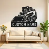 Personalized Compact Skid Steer Loader Metal Wall Art