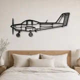 Insegna in metallo silhouette dell'aereo PA-38 Tomahawk, Silhouette di aerei in metallo, Decorazione da parete di aviazione, Decorazione per aviatori