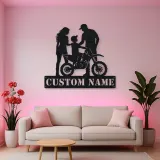 Personalized Mini Dirt Bike Family Metal Wall Art
