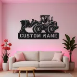 Personalized Wheel Loader Dumping Material Metal Wall Art