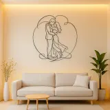 Anniversary Embrace Metal Wall Art | Romantic Couple Decor