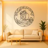 Picnic Embrace Metal Wall Art | Romantic Couple Decor