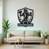 Personalized Number 7 Quarterback Shield Metal Wall Art