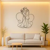 Nose Touch Couple Metal Wall Art | Romantic Couple Decor
