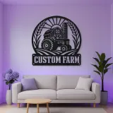 Personalized Tractor Farm Metal Wall Art with Barn Scene