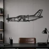 Silhouette d'avion TBM 960 en métal, Décoration murale en métal, Décor aéronautique, Décor d'aviation