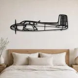 Insegna in metallo silhouette aereo D50 Twin Bonanza, Silhouette aereo in metallo, Decorazione parete aviatore, Decorazione aviazione