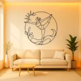 Compass Pose Line Metal Wall Art | Yoga and Meditation Wall Decor