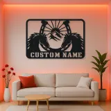 Personalized Horse Pair Metal Wall Art with Horseshoe