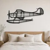Silhouette d'avion en métal 170B Float, Décoration murale en métal, Décor aéronautique, Décorateur aviateur
