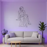 Crossed Leg Fashion Pose Metal Wall Art | Fashion Figure Wall Decor