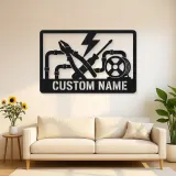 Personalized Electrician Tools Metal Wall Art