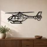 Silhouette en métal d'hélicoptère EC135T2, décoration intérieure, cadeau d'anniversaire, silhouette d'aéronef